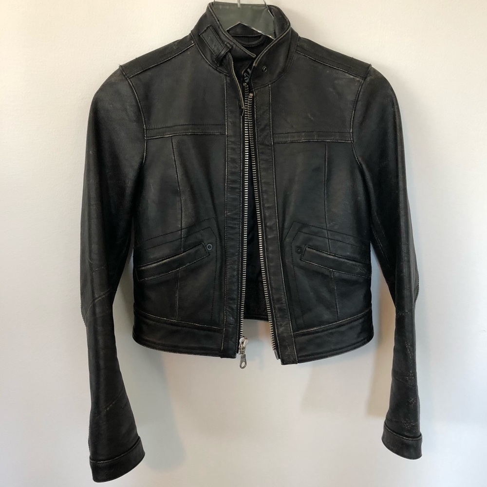 Gap Limited Ed 1969 Distressed Leather Moto Jacket